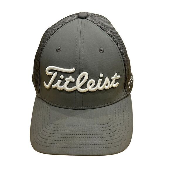 Titleist Men's Tour Performance Mesh Golf Hat Gray Small Pro V1 FJ Logo Flex m/l - Picture 1 of 6